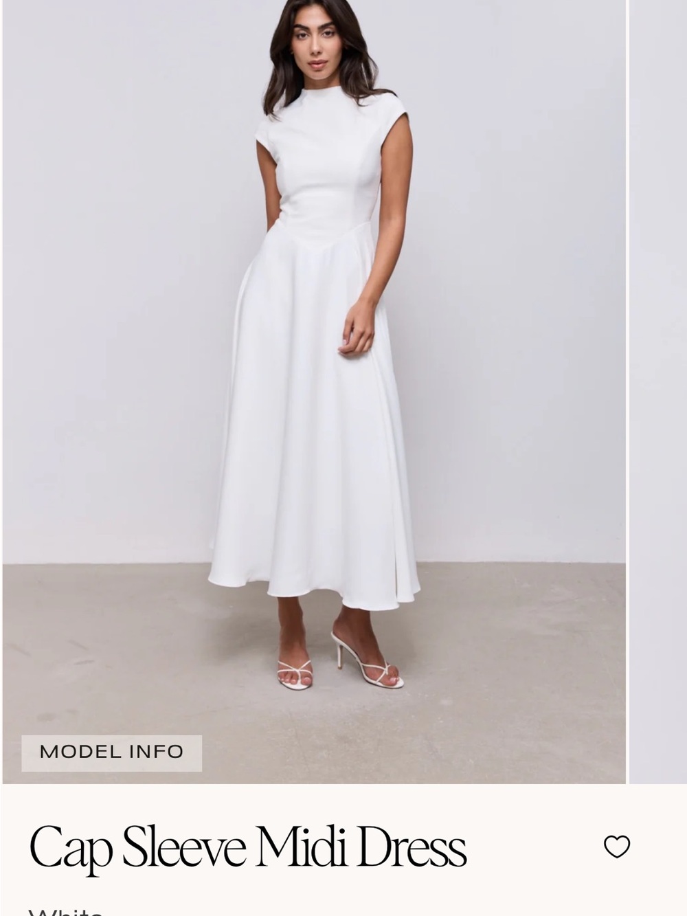 ODD MUSE Cap Sleeve Midi Dress in White